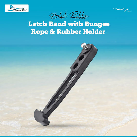 Marine City Boat Strap Boarding Latch Band – Black Silica Rubber, Bungee Rope Marine City Hardware