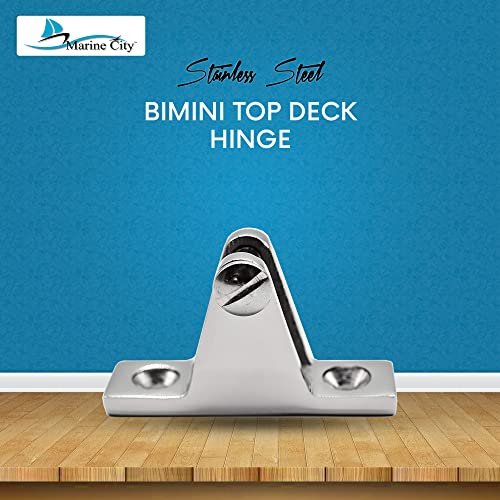 Marine City Stainless Steel Bimini Top Deck Hinge Swivel Side Mount Removable Pin