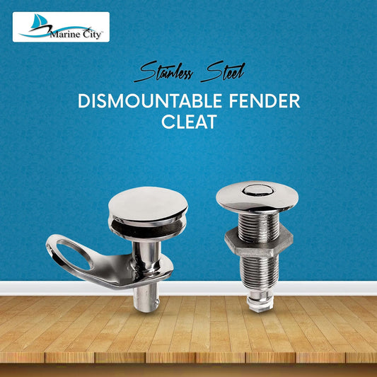 Marine City Retractable Pop-Out Fender Cleat – 316 Stainless Steel, Push-Button Marine City