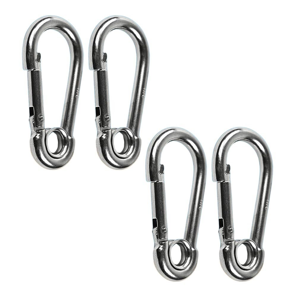 Marine City 316 mosquetones de acero inoxidable de 2 pulgadas/gancho de presión con anillo para escalada, pesca, senderismo (1 unidad)
