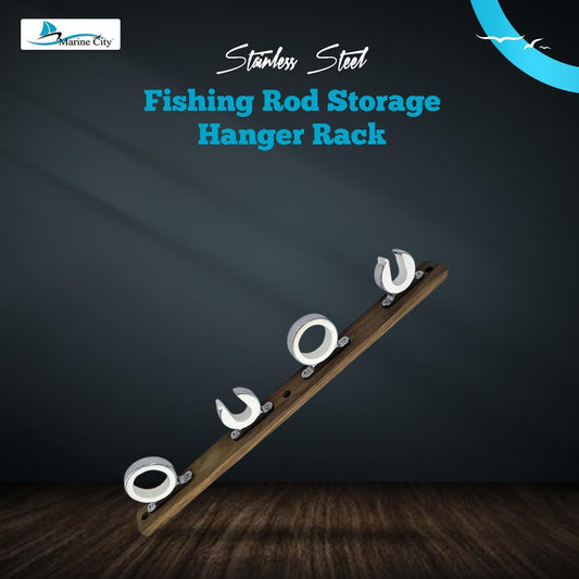 Marine City 4-Rod Reel Fishing Rod Storage Hanger Rack – 316 Stainless Steel MARINE CITY