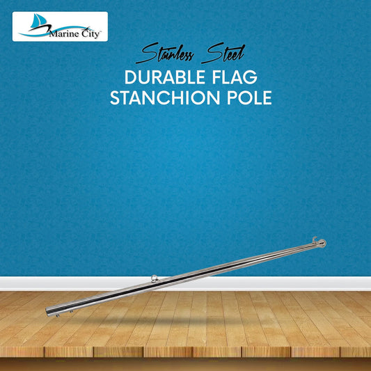 Marine City Boat 304 acero inoxidable 30 pulgadas bandera poste de puntal