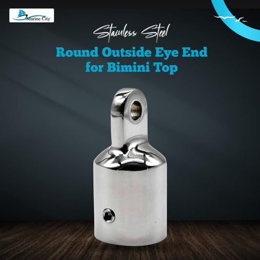 Marine City 316 Stainless Steel Round Outside Eye End for Bimini Top (Pack of 1) Marine City Hardware