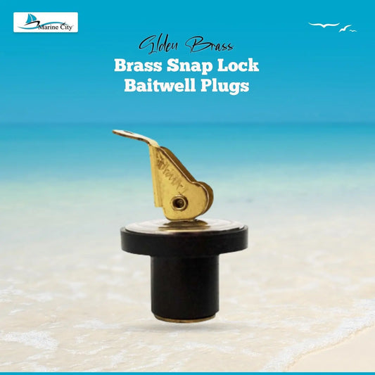 Marine City 1/2” Brass Snap Lock Baitwell Plugs – Drain Plug (Pack of 2) MARINE CITY