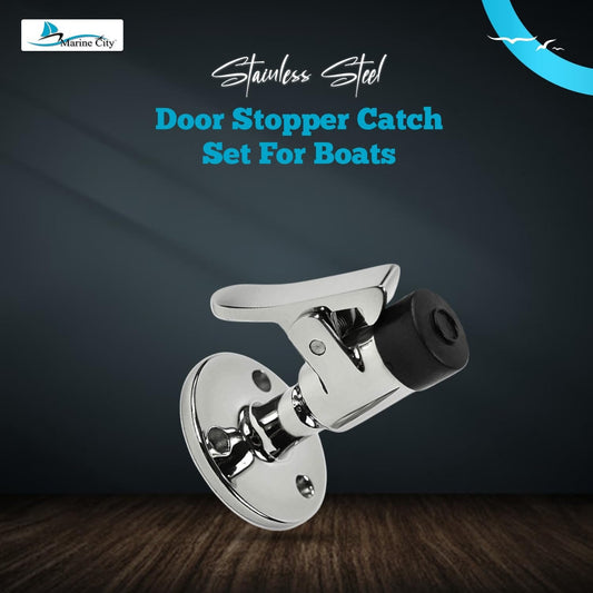 Marine City Stainless Steel Door Stopper Catch Set – Soft Stop, Anti-Collision Marine City