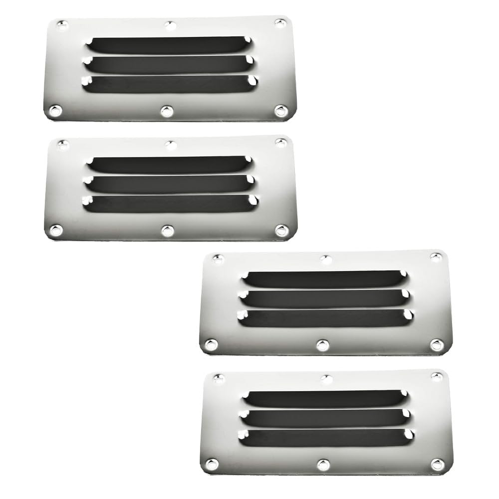 Marine City 304 Stainless Steel Rectangular Stamped Louvered Vent – 2-1/2” × 5” Marine City Hardware