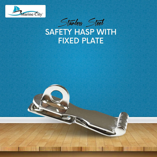 MARINE CITY Stainless Steel Marine Safety Hasp with Fixed Plate – Heavy-Duty