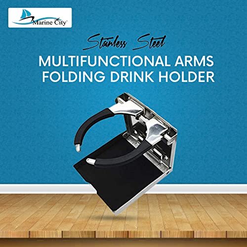 Marine City Stainless Steel Multi-Functional Adjustable Small Folding Cup Holder
