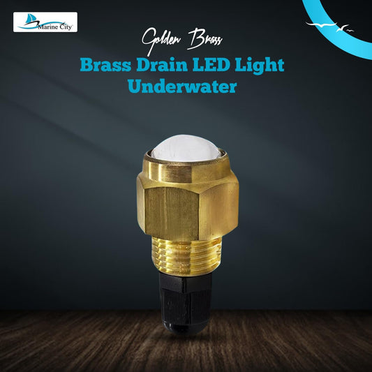 Marine City Brass Drain Multicolor LED Light – Underwater & Corrosion-Resistant