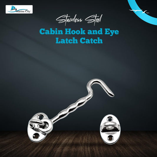 Marine City Buckle Cabin Hook and Eye Latch – 316 Stainless Steel for Door Marine City Hardware