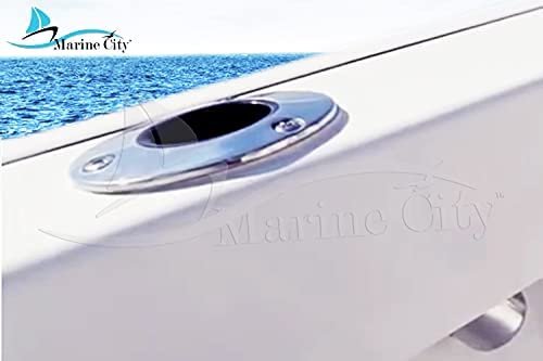 Marine City 316 Stainless Steel Flush-Mount Fishing Rod Holder with Drain
