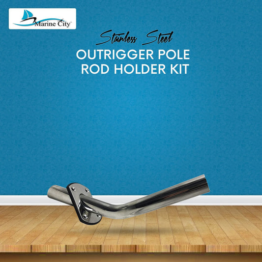 Marine City 304 Stainless Steel Flush Mount Outrigger Pole Rod Holder Kit (2 Pcs) MARINE CITY