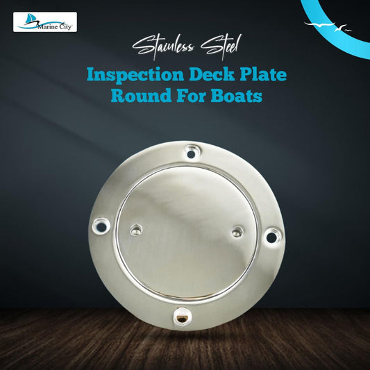 Marine City 4 inches Round 316 Stainless Steel Inspection Deck Plate for Boat