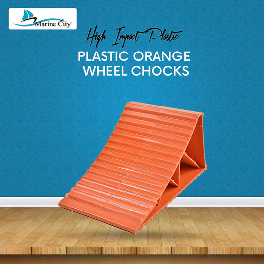 MARINE CITY Orange Plastic Wheel Chocks – Fits Tires up to 20” (Pack of 2)