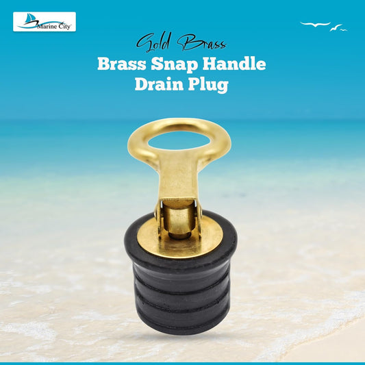 Marine City Brass Snap Handle 1" o 1-1/4" Tapón de drenaje para barco (tapón de drenaje de 1 pulgada)