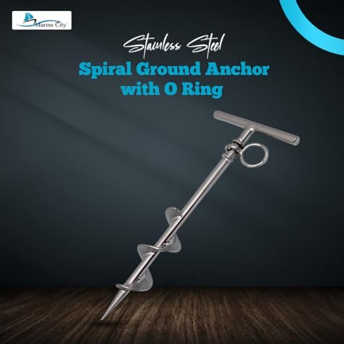 Marine City Spiral Ground Anchor with O-Ring – 304 Stainless Steel, Durable Marine City