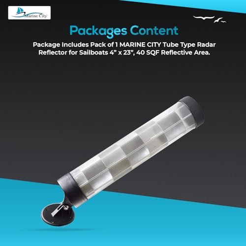 MARINE CITY Aluminum 24” Tube Radar Reflector – 40 SQ FT Reflective Area