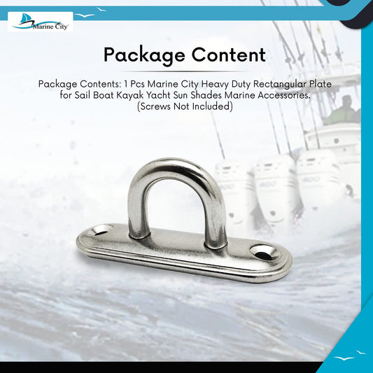 Marine City Oblong Pad Eye Plate – Heavy-Duty Stainless Steel, 3500 lbs Capacity