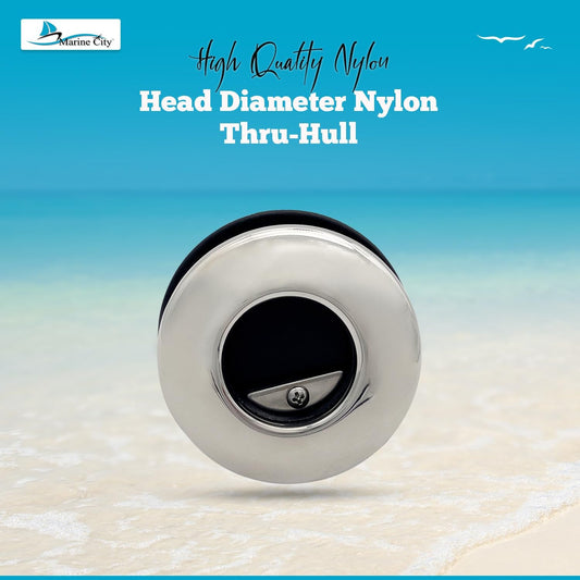 Marine City Nylon Thru-Hull Fitting with 316 Stainless Steel Trim & Flapper MARINE CITY
