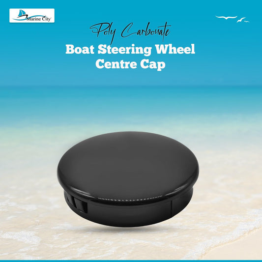 MARINE CITY Black 2-1/2” PC Steering Wheel Center Cap High Strength Easy Install Marine City Hardware
