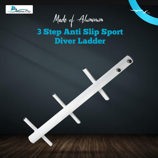 Marine City 3-Step Anti-Slip Sport & Diver Ladder – Aluminum, 400 lb Capacity