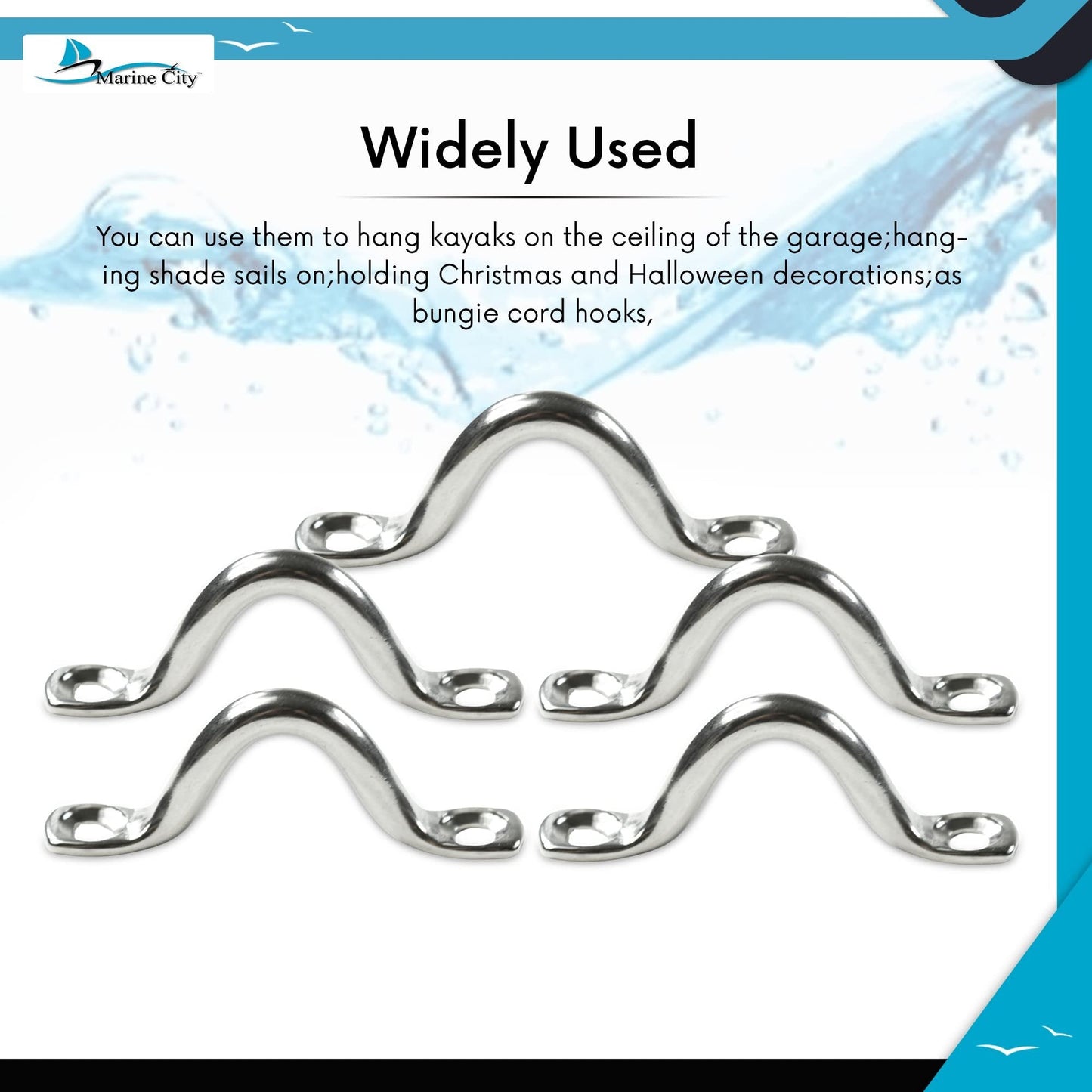 Marine City 304 Stainless Steel Bimini Boat Top Pad Eye – Sturdy & Durable Marine City Hardware