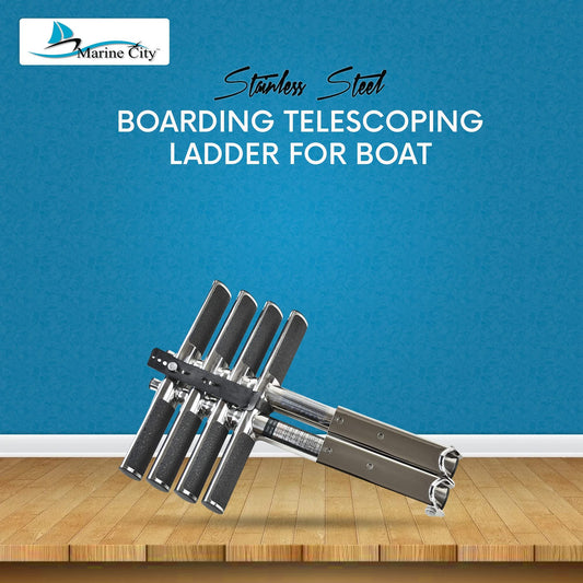 Marine City 4-Step Telescoping Swim Platform Ladder – 304 Stainless Steel