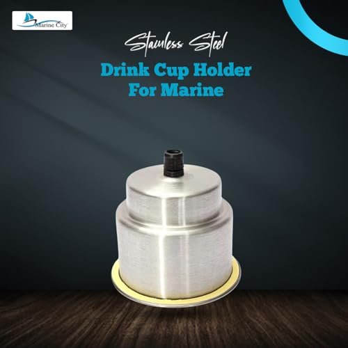Marine City 304 Stainless Steel Cup Drink Holder with Center Drain – Durable MARINE CITY