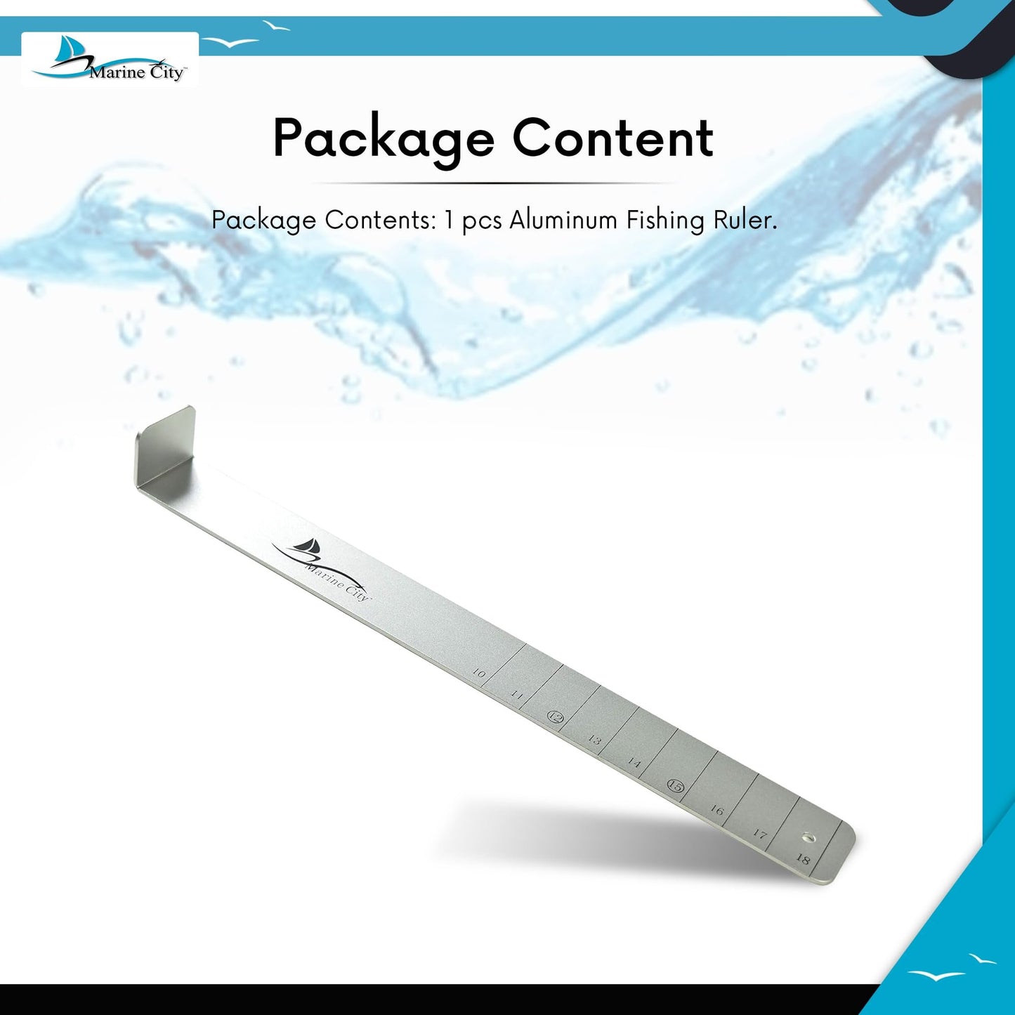 Marine City Fishing Regla de aluminio para peces de 18 pulgadas para barco de pesca