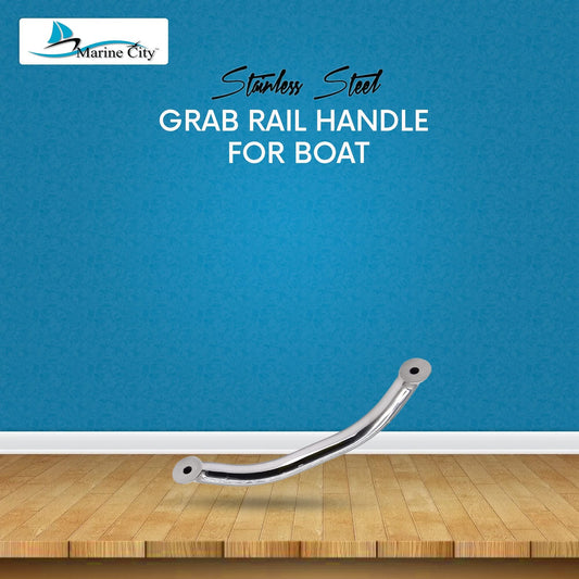 Marine City Handrail Grab Rail Handle, 9 Inch, 304 Stainless Steel, Oval Tube Marine City