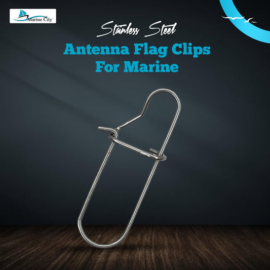 Marine City Clips para bandera de antena de acero inoxidable, accesorios para mástil de bandera para barcos marinos (2 por paquete)
