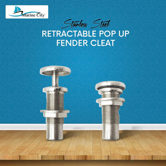 Marine City Retractable Fender Cleat – 316 Stainless Steel Pop-Up, Durable Marine City