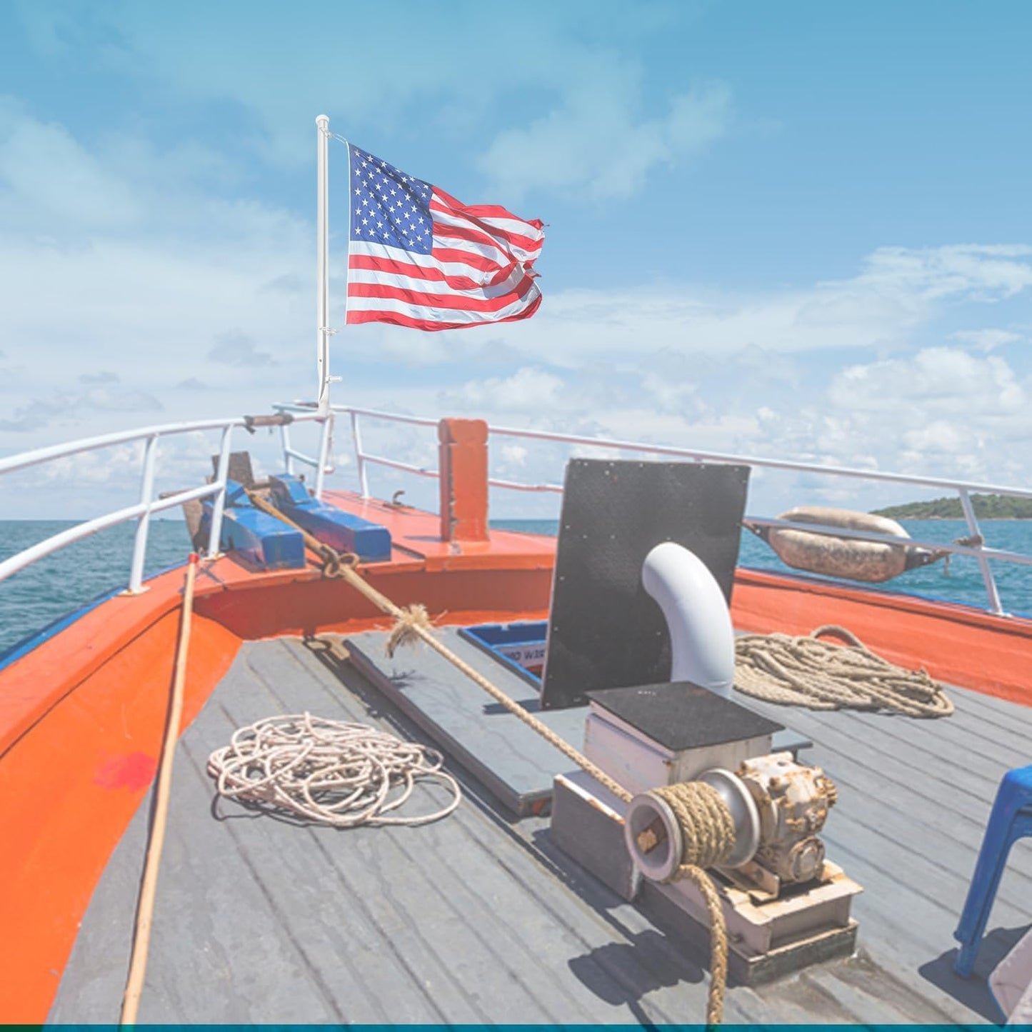 Marine City Stainless Steel Rail Mount Flag Pole Base – 304 Marine Stainless Marine City Hardware