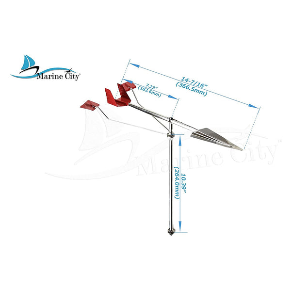 Marine City 316 Stainless Steel Marine Sailboat Wind Direction Indicat