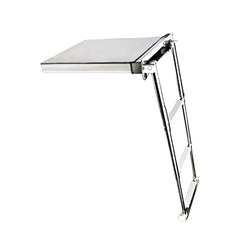 Marine City Grade 316 Stainless Steel Concealed Box Flush Mount Yacht Telescopic 3-Step Ladder - Image #1