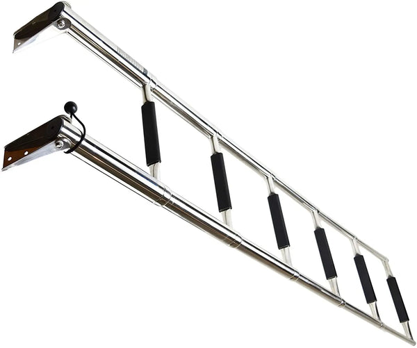 MARINE CITY Stainless Steel Marine Telescoping Drop Heavy Duty 6 Step Swim Ladder - Image #1