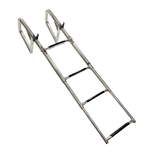 Marine City 4-Step Stainless Steel Transom Ladder – Ladder with Wide Steps MARINE CITY
