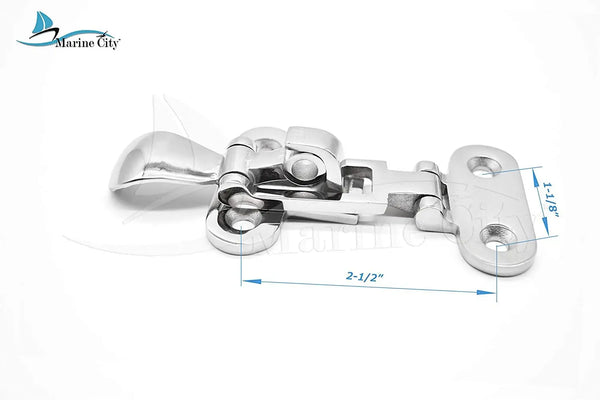 Marine City 316 Stainless-Steel Boat Marine Locker Hatch Anti-Rattle Latch Fastener Clamp - Image #1