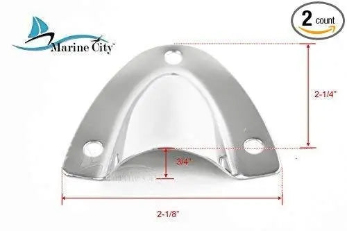 Marine City Boat Stainless Steel Midget Clam Shell Vent/Wire Cable Cover 2-1/8” ×2-1/4” × 3/4” (2pcs) (L) - Image #1