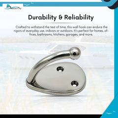 MARINE CITY 316 Stainless Steel Oval Wall Hook (Medium) – Your Perfect Organizational Solution - Image #6