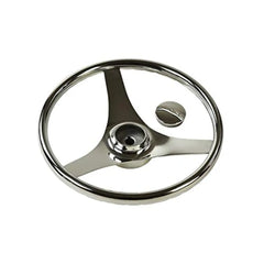 Marine City 3 Spoke Marine Grade Stainless-Steel 13-1/2 inches Steering Wheel for Boat Yacht - Image #5