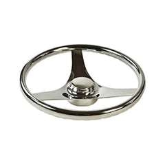 Marine City 3 Spoke Marine Grade Stainless-Steel 13-1/2 inches Steering Wheel for Boat Yacht - Image #2