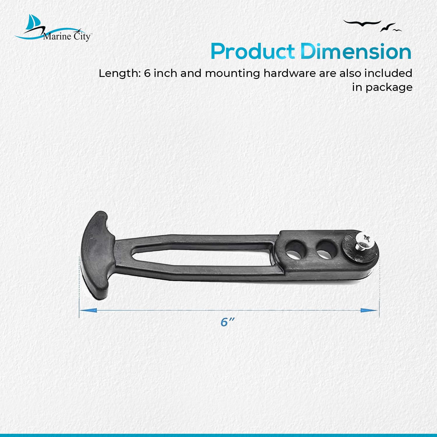 Marine City Boat Strap Boarding Latch Band – Black Silica Rubber, Bungee Rope Marine City Hardware
