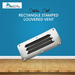 Marine City Stainless-Steel 2-1/2 inch × 5 inch Rectangle Stamped Louvered Vent - Image #8