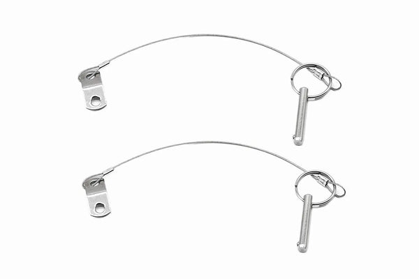 Marine City Stainless-Steel Boat Bimini Top Quick Disconnect Pin with Cable 1/4" x 1" Grip (2pcs) - Image #1