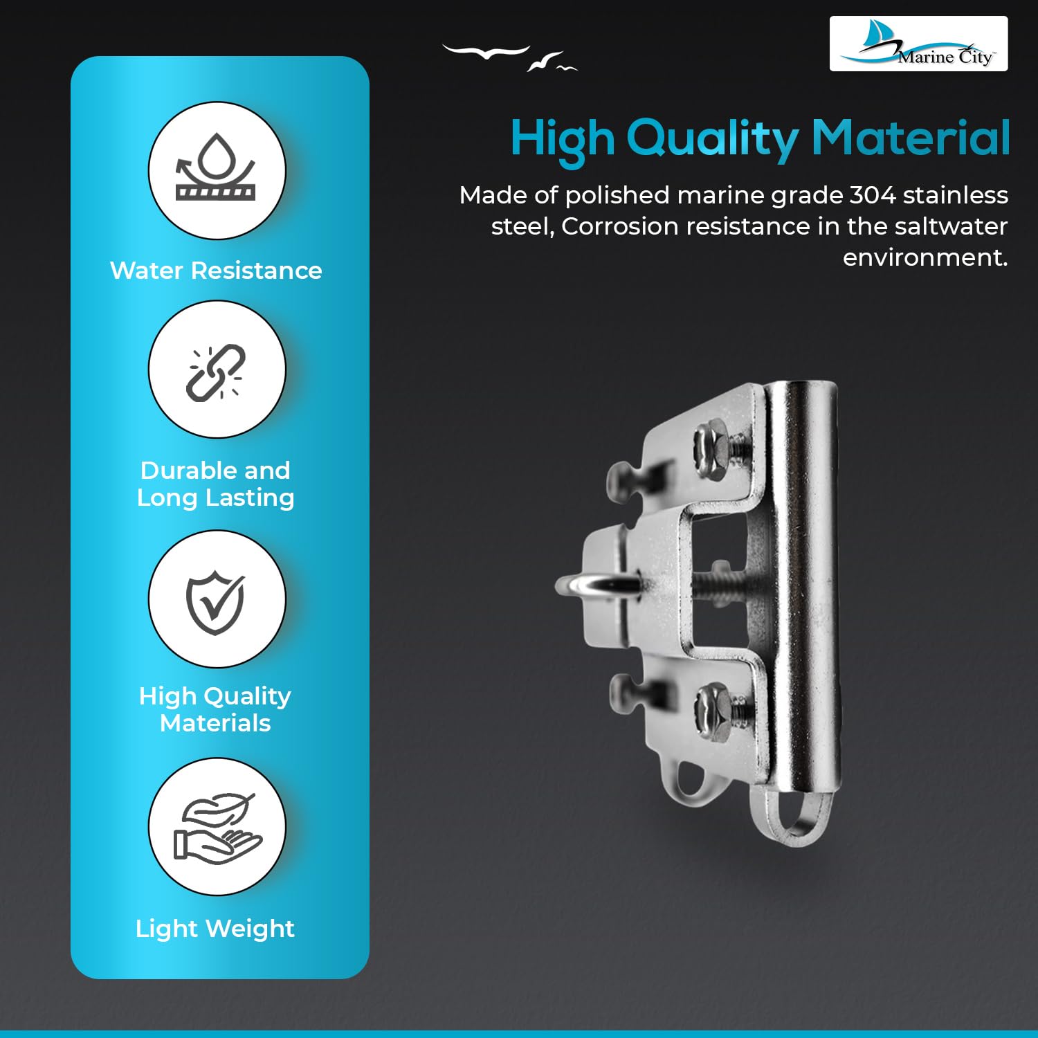 Marine City Boat Accessories Anchor Rail Mount Danforth Anchor Rail Mount Marine City