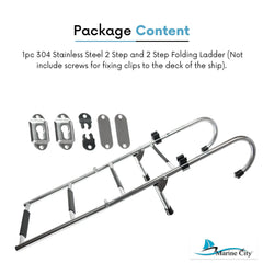 Marine City Stainless Steel 2 Step+2 Step Folding Ladder - Image #5