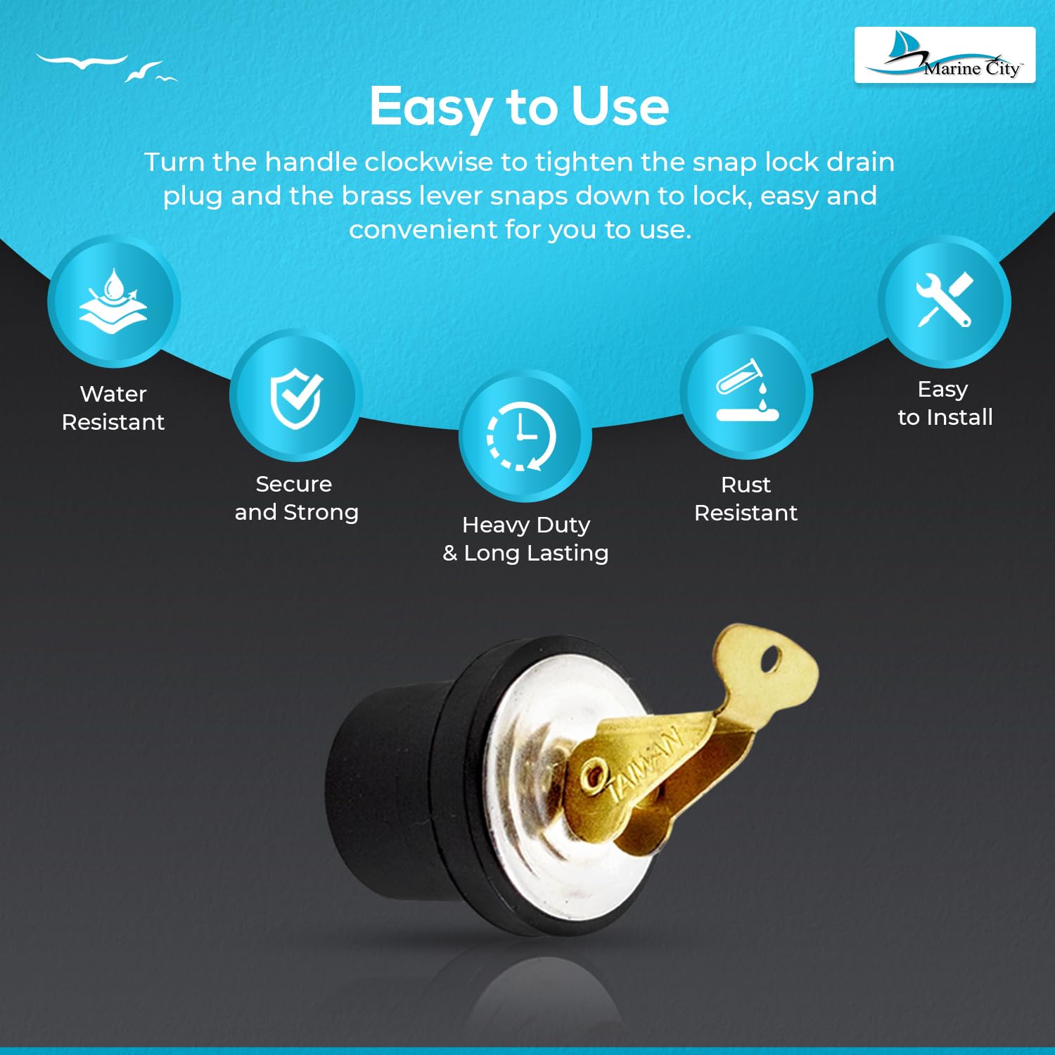 Marine City Boat accessories Baitwell Plugs Bait Well Plug (Pack of 2) Marine City