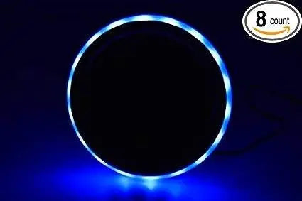 Marine City Blue LED Light Ring Stainless-Steel Cup Drink Holder with Drain (8pcs) - Image #1