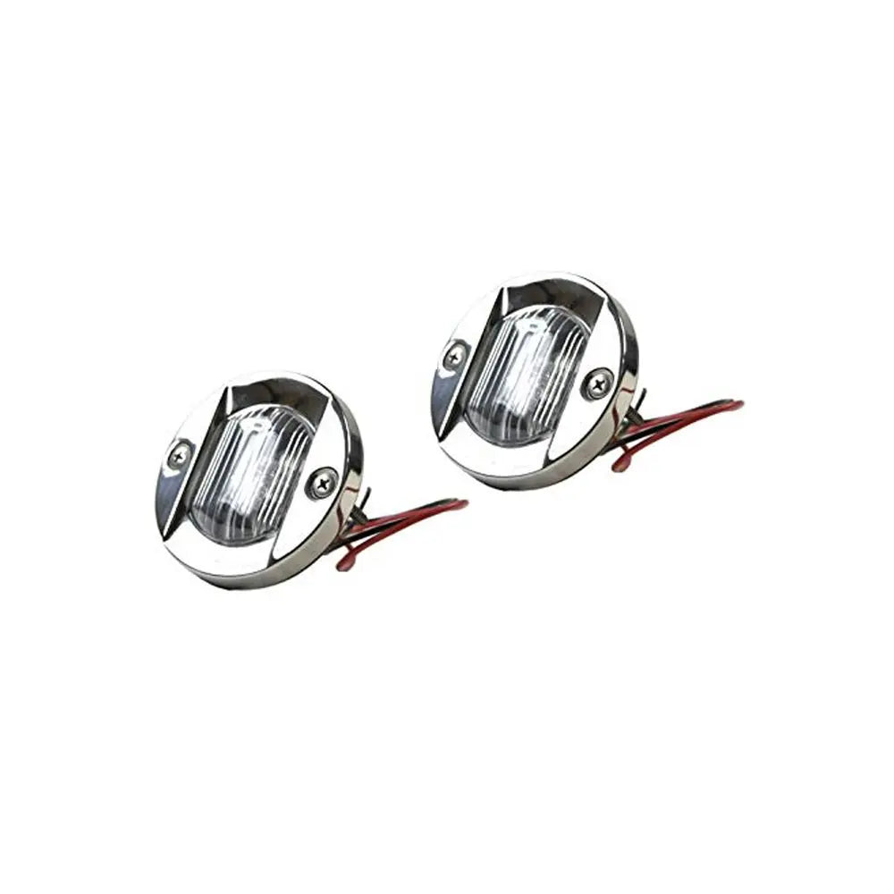 Marine City Round Stainless-Steel Waterproof 3" Flush Mount Caution Red LED (12V 18W) (2 Pcs) - Image #1